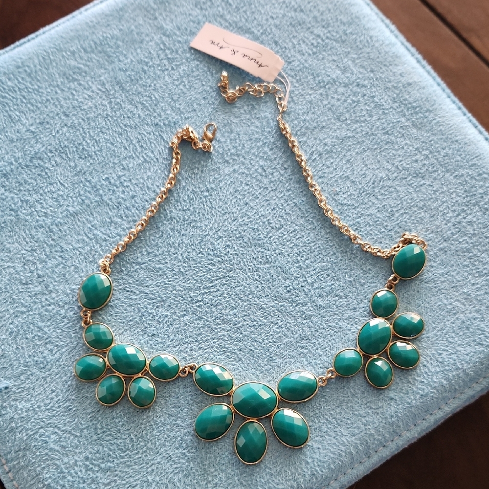 Chic Gold and Turquoise Necklace